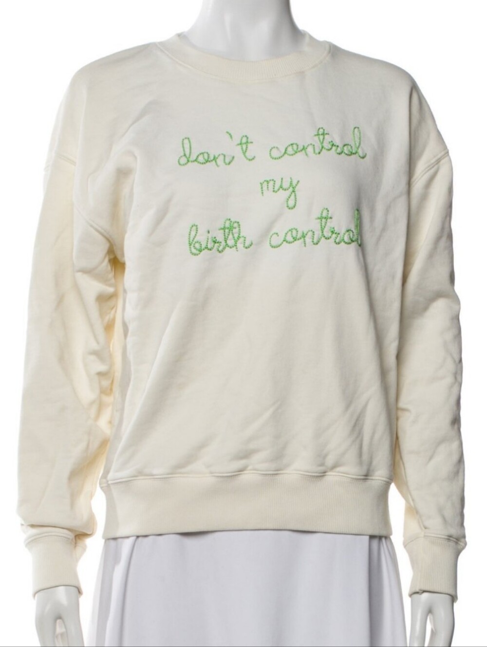 Lingua Franca Embroidered Slogan Crew Neck Sweatshirt Womens S Pullover